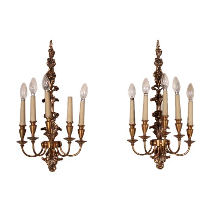 Pair of Sconces with Four Lights Italy First Half of 1900s