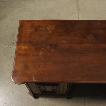 Antique Pedestal Desk Walnut Italy 18th Century