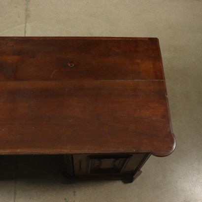 Antique Pedestal Desk Walnut Italy 18th Century