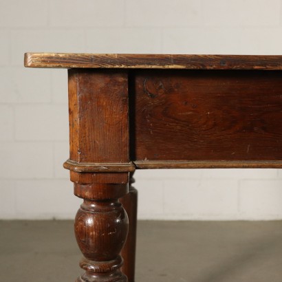 Large Table with Turned Legs Italy 19th Century