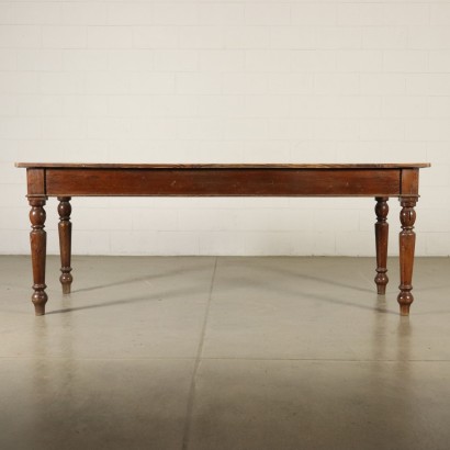 Large Table with Turned Legs Italy 19th Century