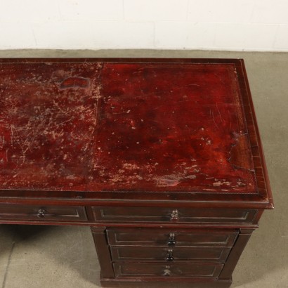 Antique English Pedestal Desk Mahogany 19th Century