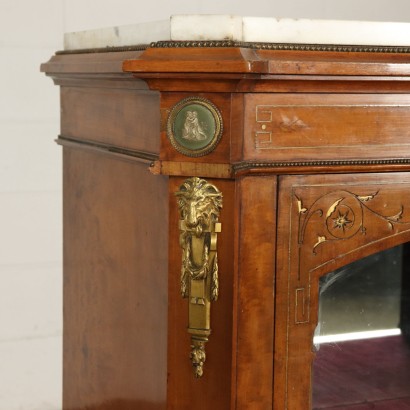 Small Glass Cabinet Marble Top Italy Last Quarter of 1800s