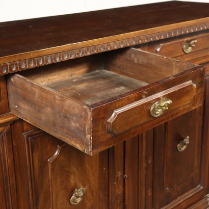 Revival Walnut Cupboard Italy First Half of 1900s