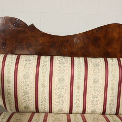 Restoration Walnut Sofa with Cushions Italy 19th Century