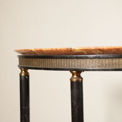 Console Table Marble Wood Stained Ebony Vintage Italy 1960s