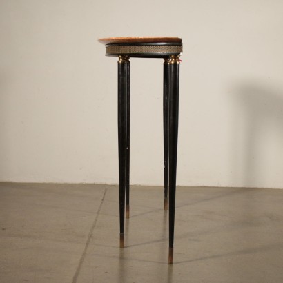 Console Table Marble Wood Stained Ebony Vintage Italy 1960s