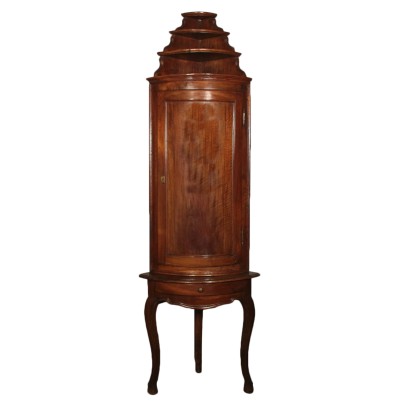 Walnut Corner Cabinet from Piedmont Italy 18th Century