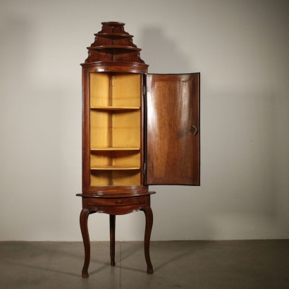 Walnut Corner Cabinet from Piedmont Italy 18th Century