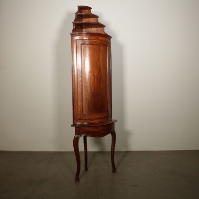 Walnut Corner Cabinet from Piedmont Italy 18th Century