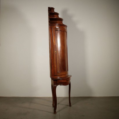 Walnut Corner Cabinet from Piedmont Italy 18th Century