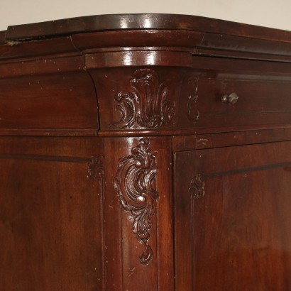 Walnut Secretaire Manufactured in Piedmont Italy 19th Century