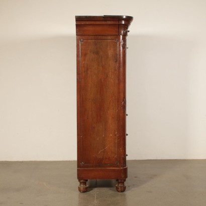 Walnut Secretaire Manufactured in Piedmont Italy 19th Century