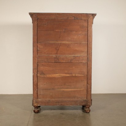 Walnut Secretaire Manufactured in Piedmont Italy 19th Century