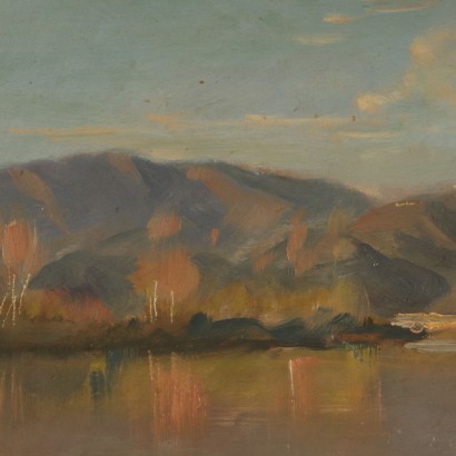 Landscape by Luigi Bocca Glimpse of Lake 20th Century