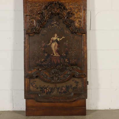 Lacquered Wood Door Decorated Mirror Italy 18th Century