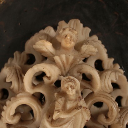Alabaster Holy Water Font with Perforations Italy 17th Century