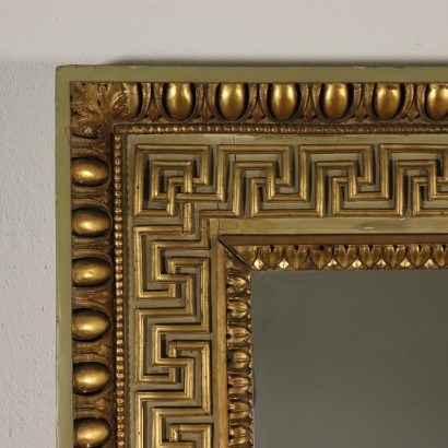 Grand Miroir Bois Doré Laqué Fabriqué en Italie Moitié '800