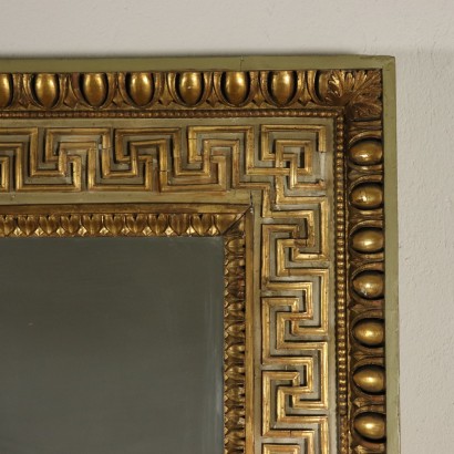 Grand Miroir Bois Doré Laqué Fabriqué en Italie Moitié '800