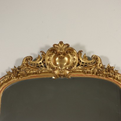 Large Carved Gilded Mirror Manufactured in Italy 1800s