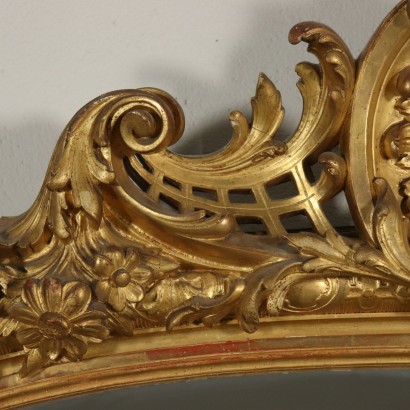 Large Carved Gilded Mirror Manufactured in Italy 1800s