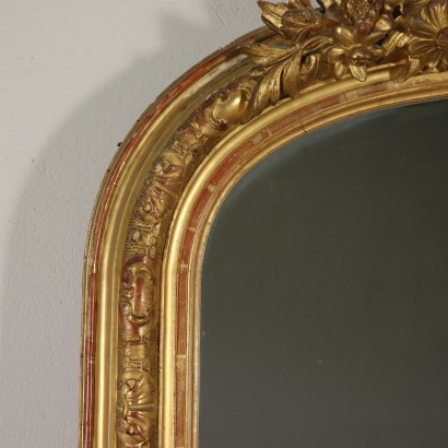 Large Carved Gilded Mirror Manufactured in Italy 1800s