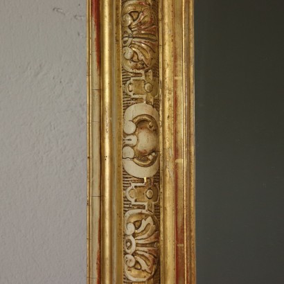 Large Carved Gilded Mirror Manufactured in Italy 1800s