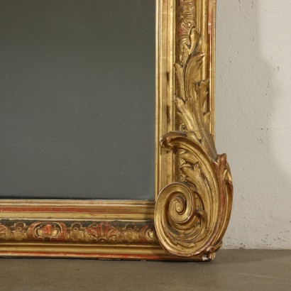 Large Carved Gilded Mirror Manufactured in Italy 1800s