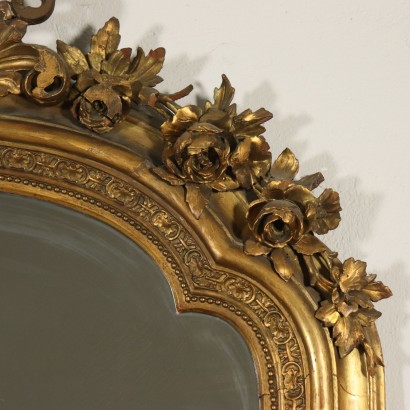 Large Antique Carved Mirror Italy Mid 19th Century