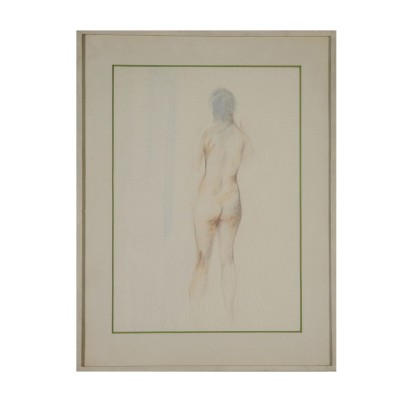 Drawing by Giuseppe Ajmone Nude from Behind 1973