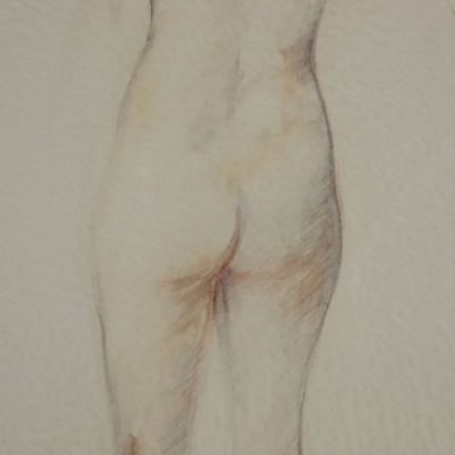 Drawing by Giuseppe Ajmone Nude from Behind 1973