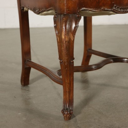Set of Eight Revival Chairs Walnut Italy First Half of 1900s