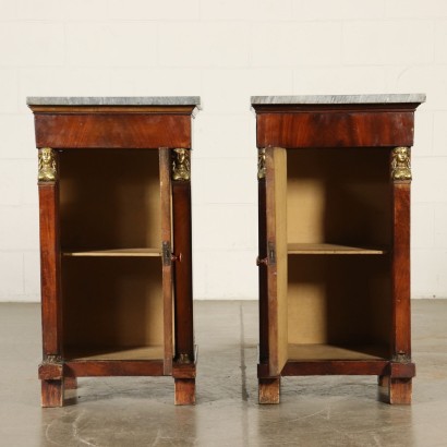 Pair of Empire Nightstands Mahogany Italy Early 1800s