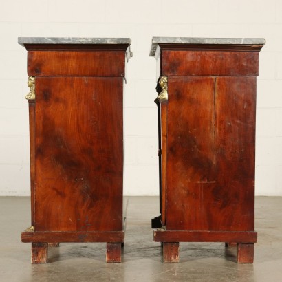 Pair of Empire Nightstands Mahogany Italy Early 1800s