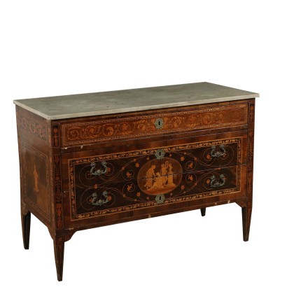 Neoclassical Chest of Drawers Marble Top Italy 18th Century