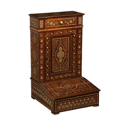 Ivory Inlaid Kneeler Maple Walnut Italy 19th Century