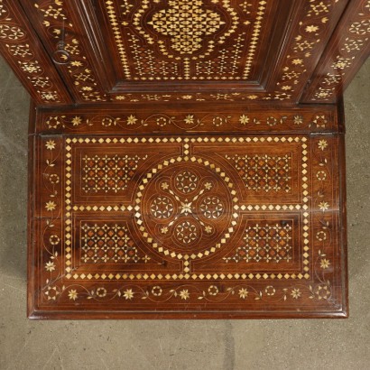 Ivory Inlaid Kneeler Maple Walnut Italy 19th Century