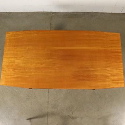 Table Stained Beech Mahogany Veneer Vintage Italy 1960s