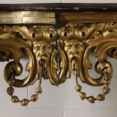 Carved Console Table Gilded Wood Italy 17th/20th Century