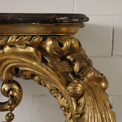 Carved Console Table Gilded Wood Italy 17th/20th Century