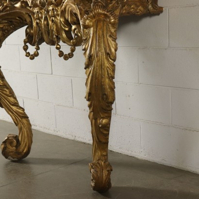 Carved Console Table Gilded Wood Italy 17th/20th Century