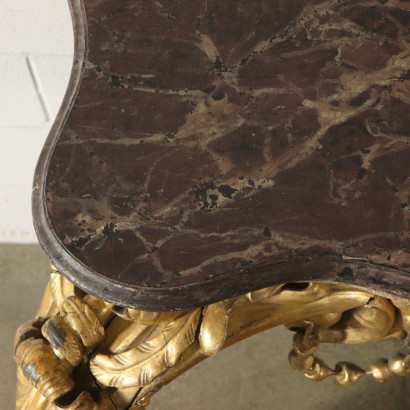 Carved Console Table Gilded Wood Italy 17th/20th Century