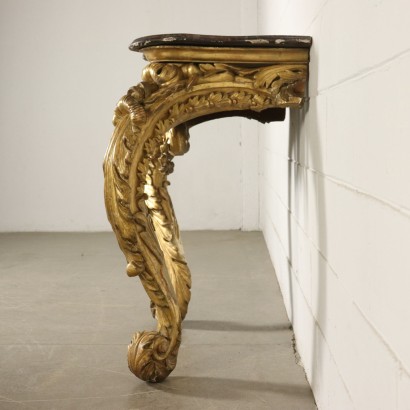 Carved Console Table Gilded Wood Italy 17th/20th Century