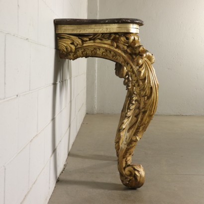 Carved Console Table Gilded Wood Italy 17th/20th Century