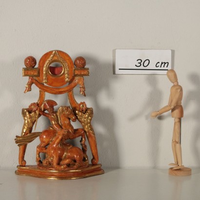 Porte Montre de Poche Bois sculpté doré laqué '800