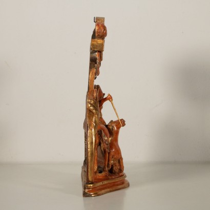 Porte Montre de Poche Bois sculpté doré laqué '800