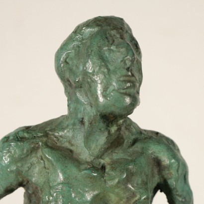 Male Nude by Giovanni Paganin Wooden Base Italy 1960s-1970s