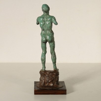 Male Nude by Giovanni Paganin Wooden Base Italy 1960s-1970s