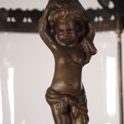 Lantern with Bronze Cherub and Pine Cone Italy 1900s