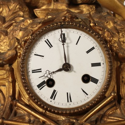 Table Clock Gilded Bronze France Late 19th Century